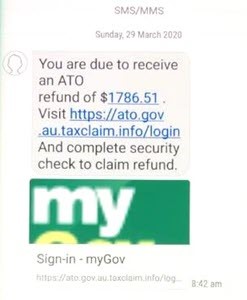 MyGov scam message